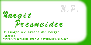 margit presneider business card